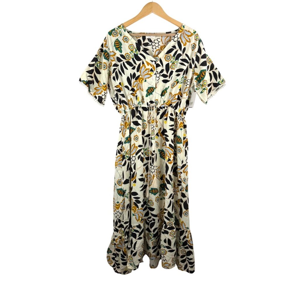 Kindred floral ruffle boho empire waist maxi dress 90s Y2K spring 1X